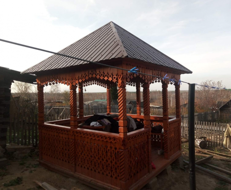 Резная беседка трапеция