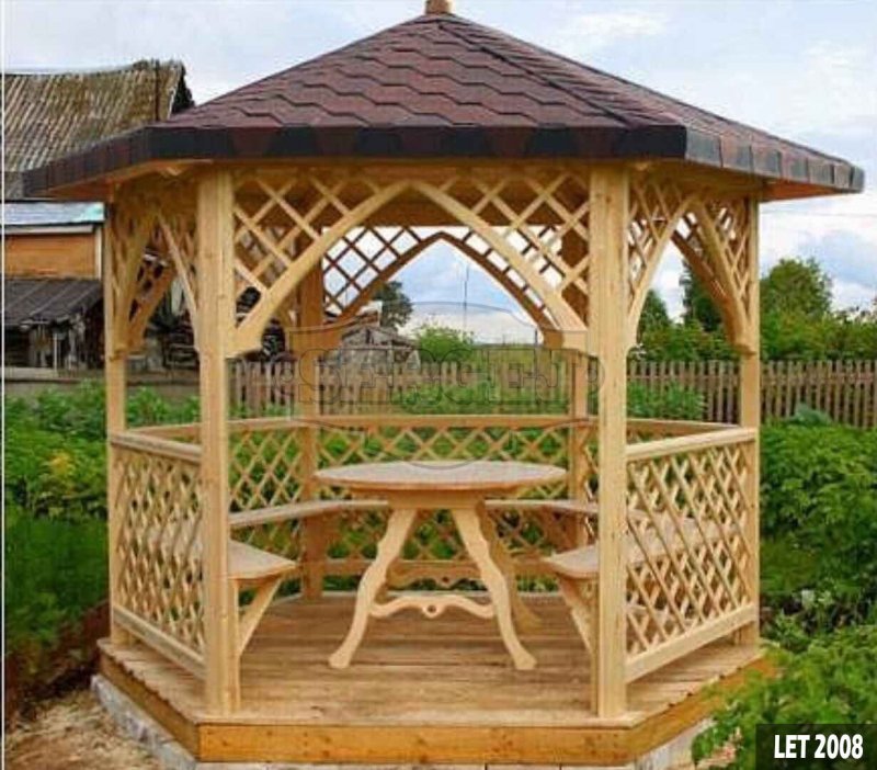 Беседки из дерева с резьбой