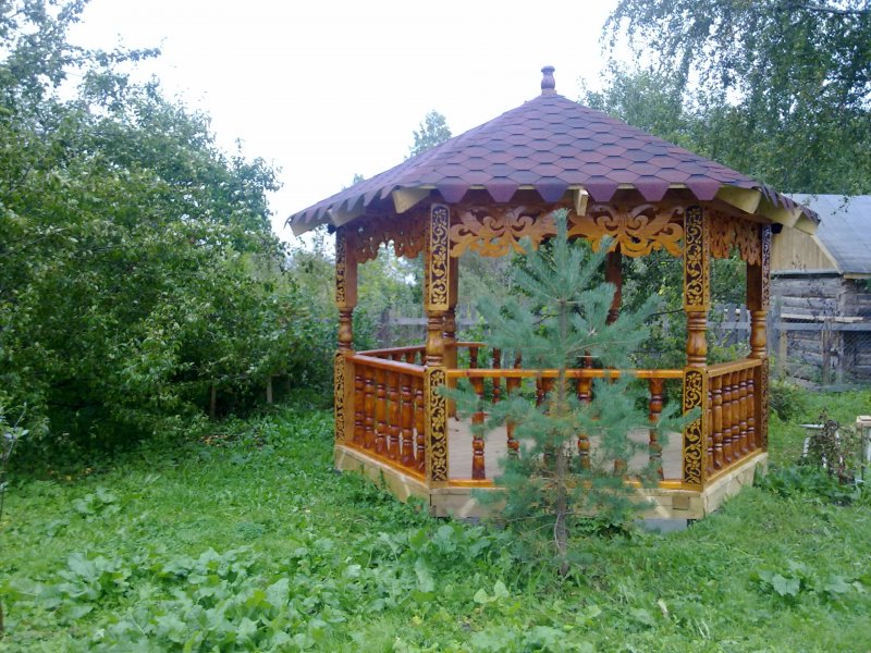 Беседка гриб своими руками