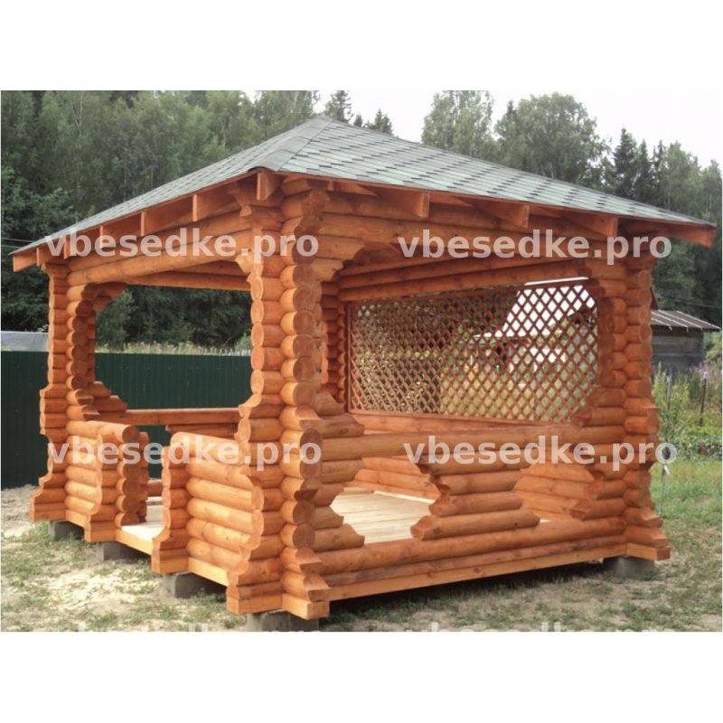 Беседка из оцилиндровки