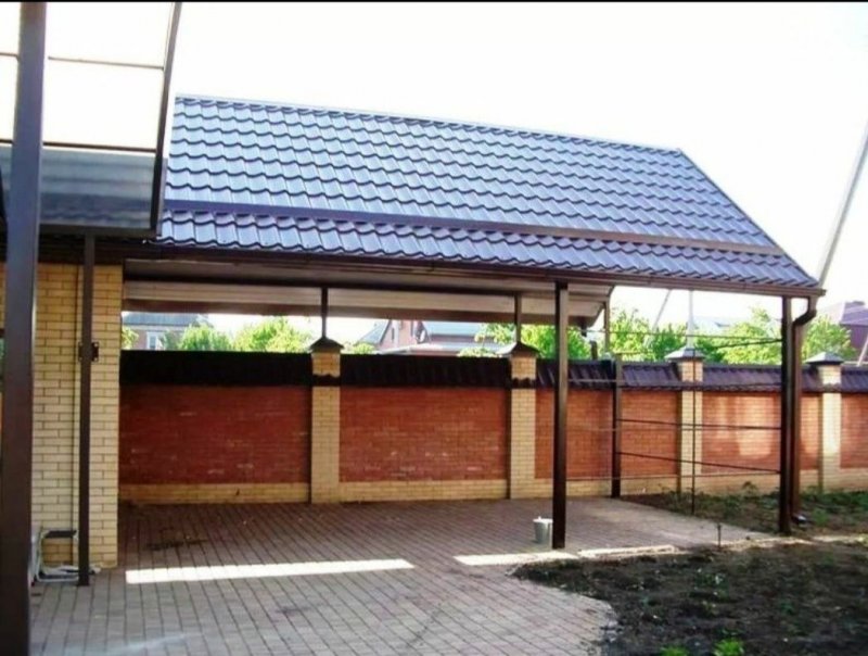 Навес из профнастила (82 фото)