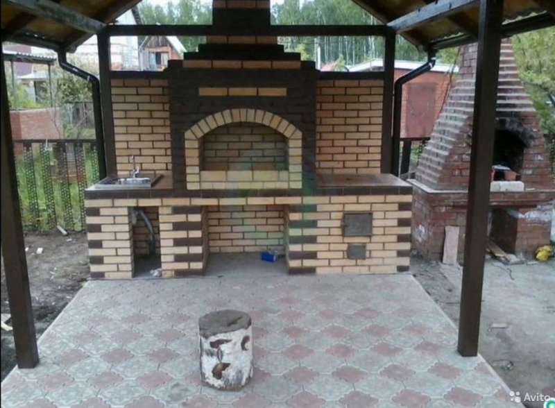 Мангальная зона из кирпича