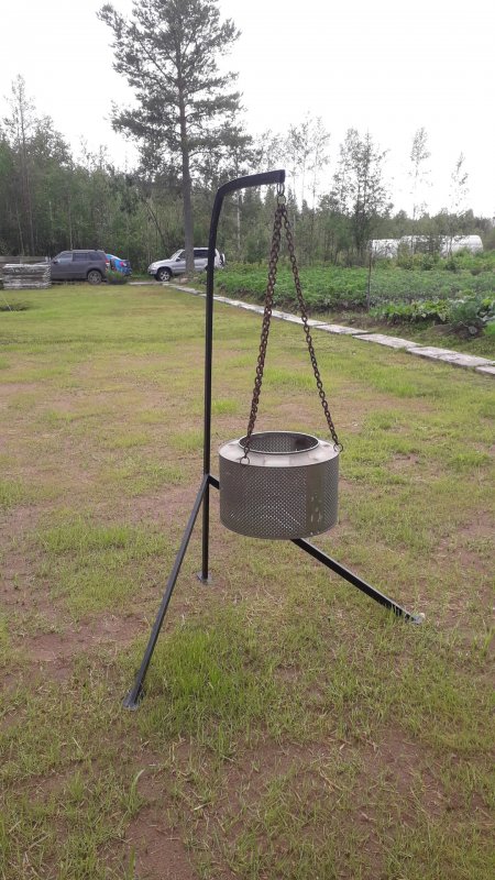 Кострище из бака стиральной машины