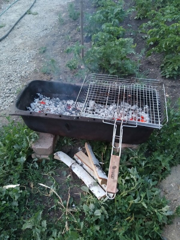 Мангал из стиралки узкой