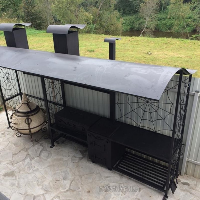 Мангал с крышей Grill area 140,2х118,6х209,4см сталь 3мм