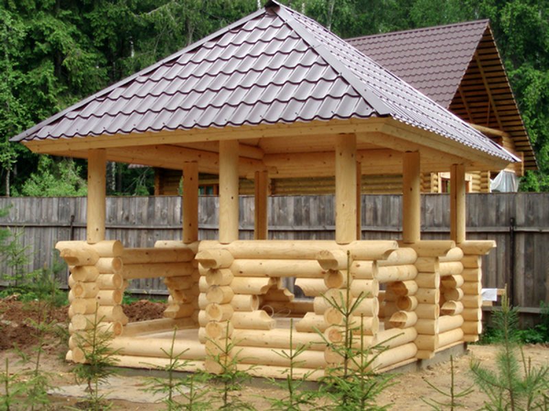 Деревянные беседки из бревна