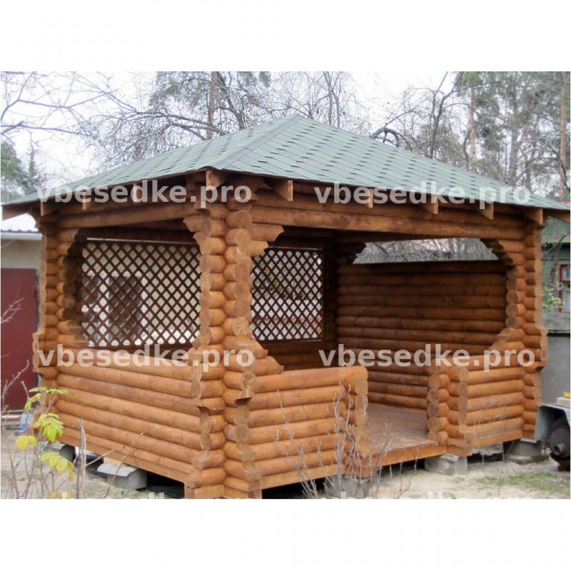 Беседка из бревна