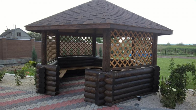 Уличные беседки из сруба