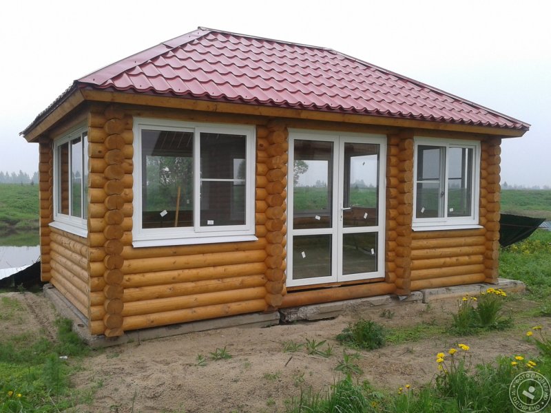 Теплые беседки из имитации бруса