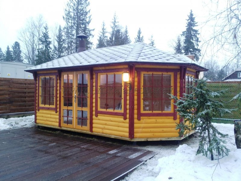 Беседка из блокхауса (77 фото)