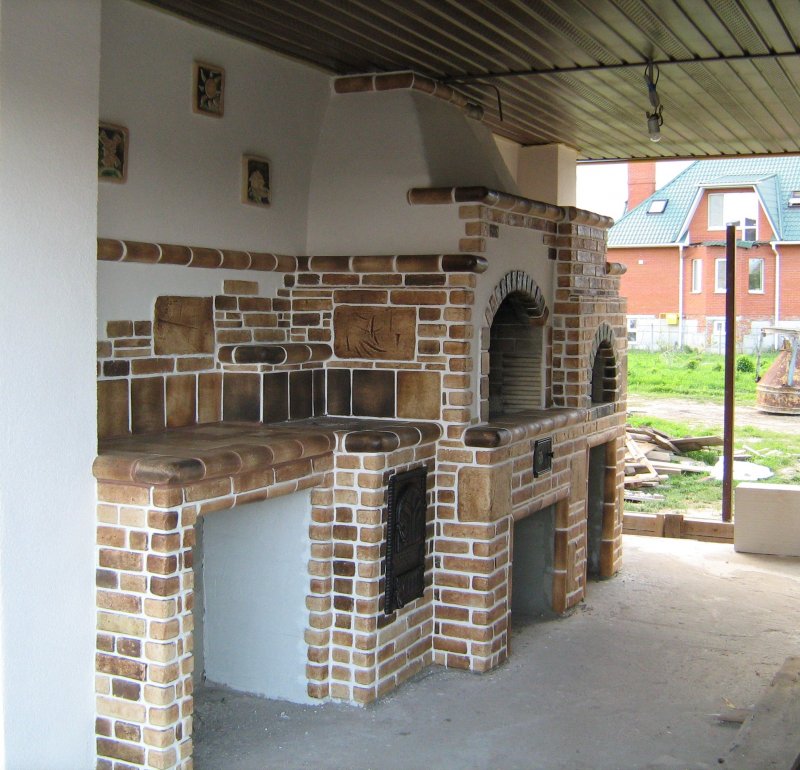 Барбекю из клинкерной плитки