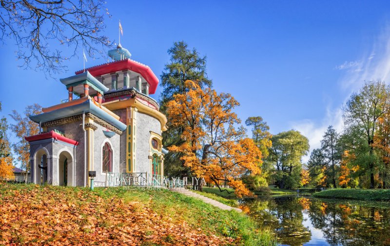 Китайская беседка Екатерининский парк Царское село арт