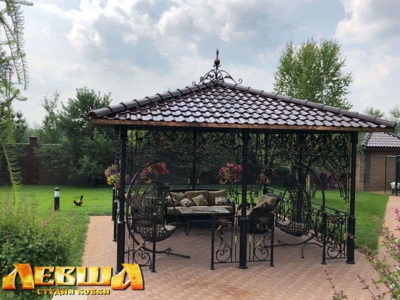 Беседка кованая прямоугольная