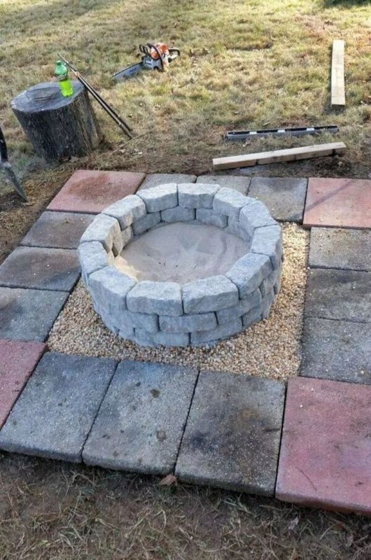 Кострище из тротуарной плитки