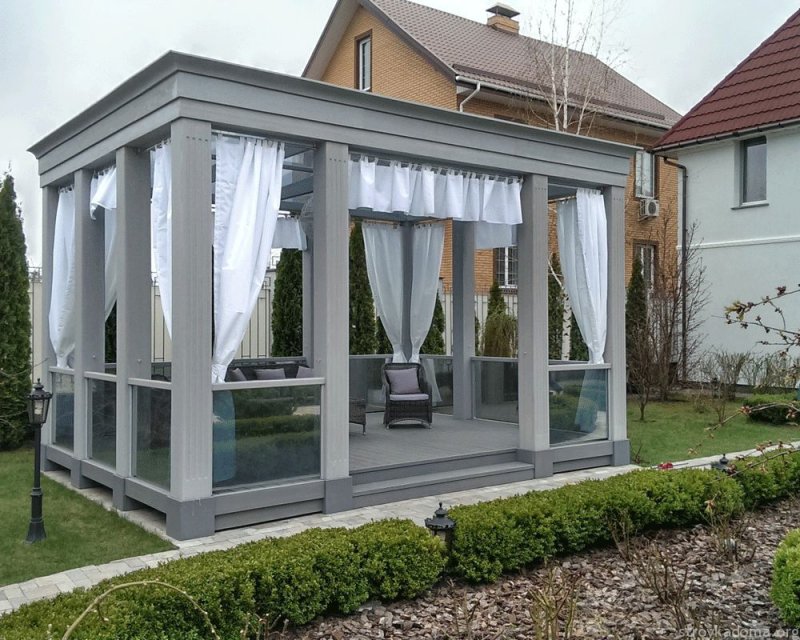 Красивые стеклянные беседки