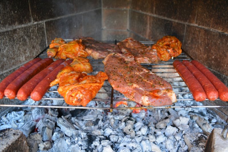 Барбекю рыба и мясо