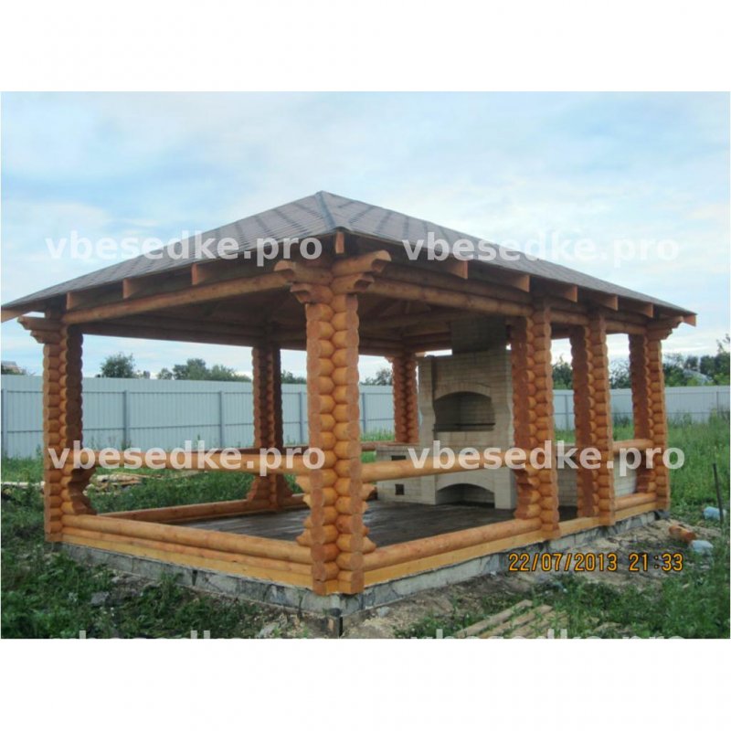 Беседки из бруса с печью