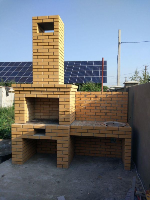 Стационарный кирпичный мангал