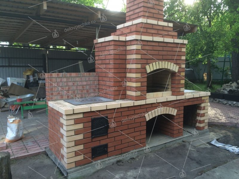 Мангал из кирпича с казаном