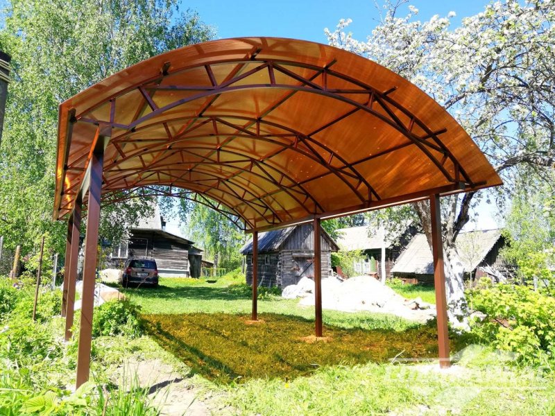 Козырек для дачи из поликарбоната