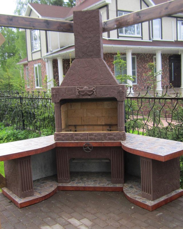 Угловая барбекю зона (83 фото)