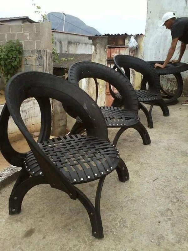 Садовая мебель из шин