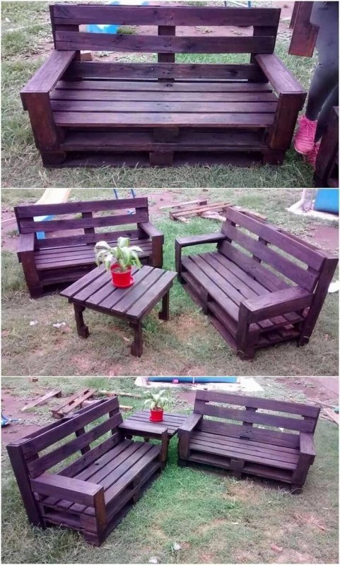 Садовая мебель из поддонов