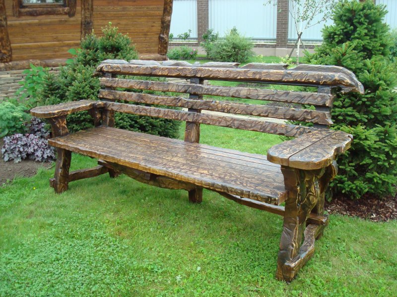 Лавка из бревна
