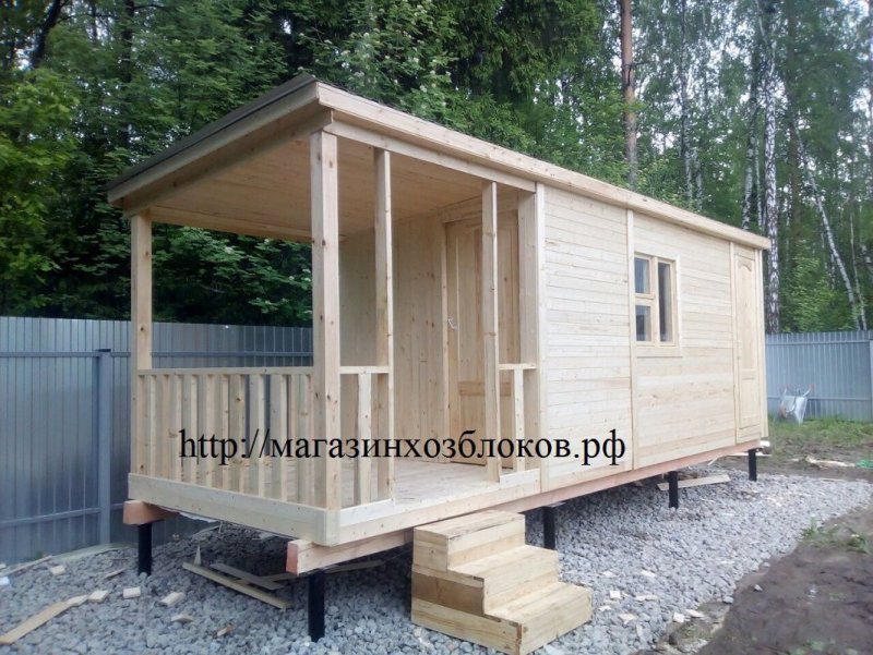 Каркасная бытовка 6х4 с верандой