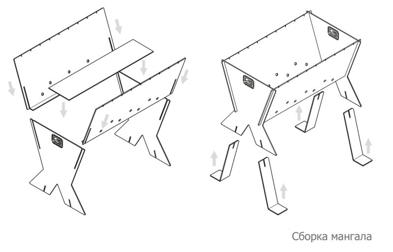 Складной мангал чертеж DXF