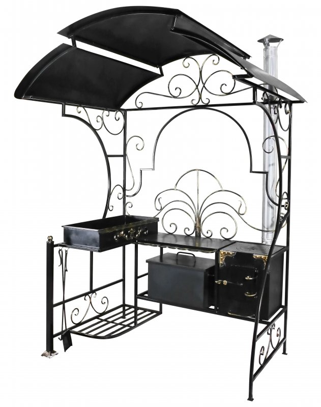 Мангал с крышей Grill area 140,2х118,6х209,4см сталь 3мм