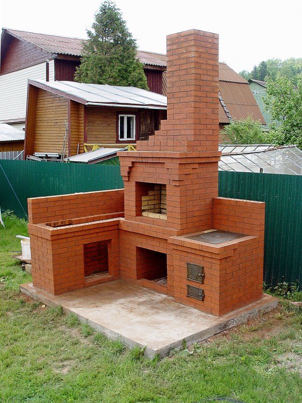 Мангальная зона из кирпича