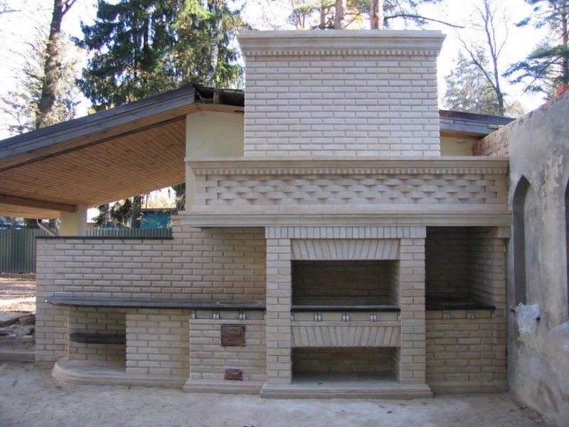 Облицовка барбекю камнем