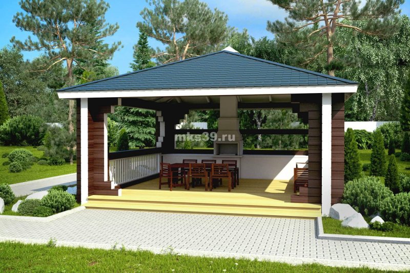 Красивые беседки с барбекю