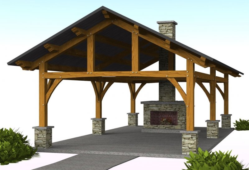 Timber frame навес