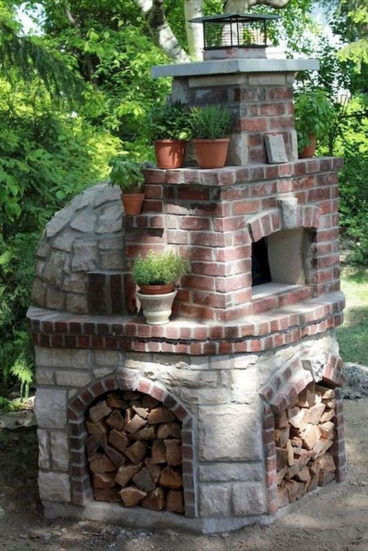 Уличная каменная печь
