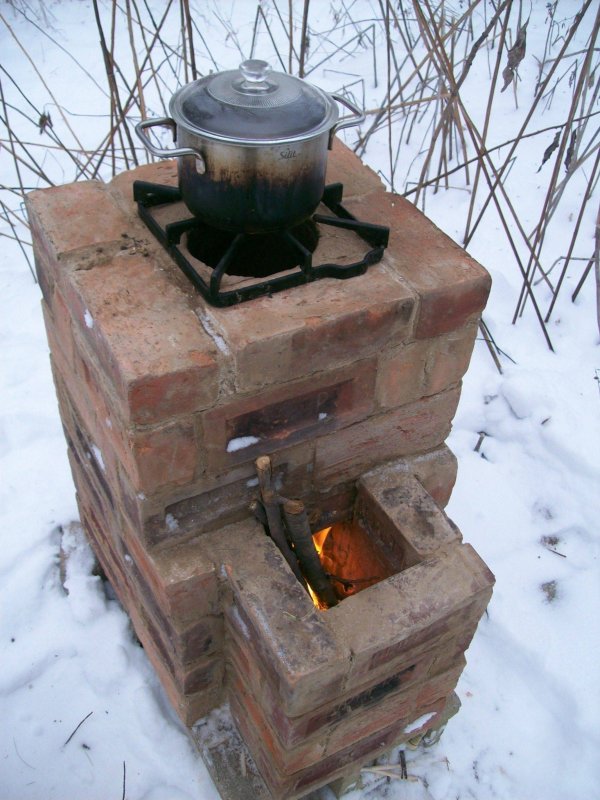 Самодельная уличная печь