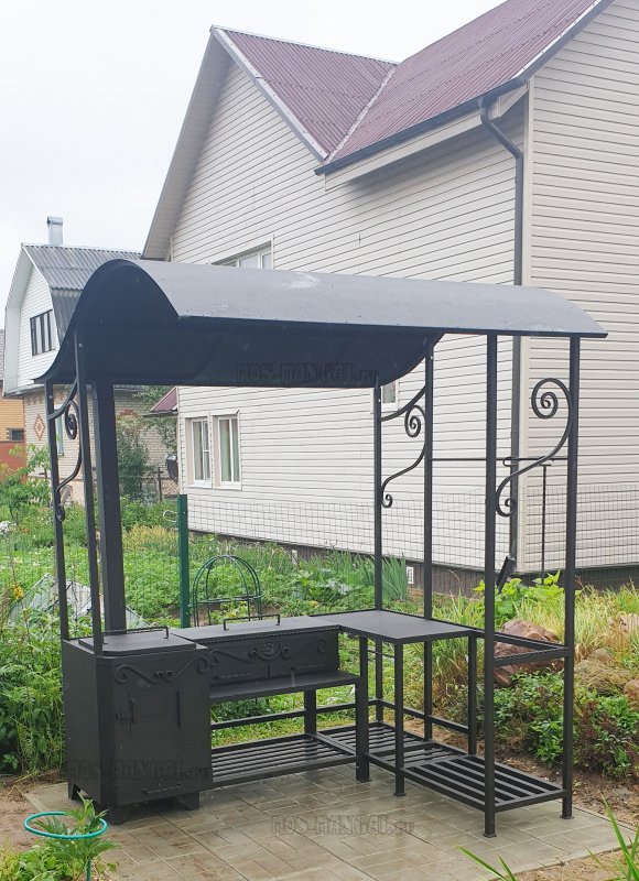 Мангал с крышей Grill area 140,2х118,6х209,4см сталь 3мм