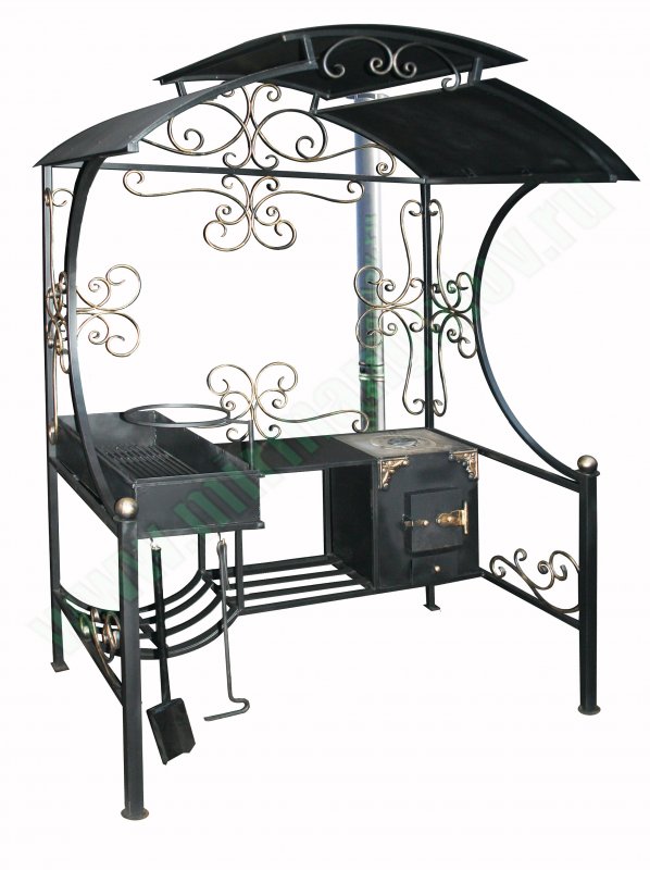 Мангал с крышей Grill area 140,2х118,6х209,4см сталь 3мм