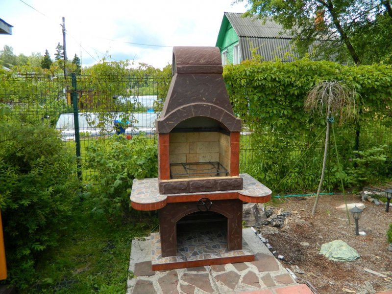 Кирпичный мангал с казаном