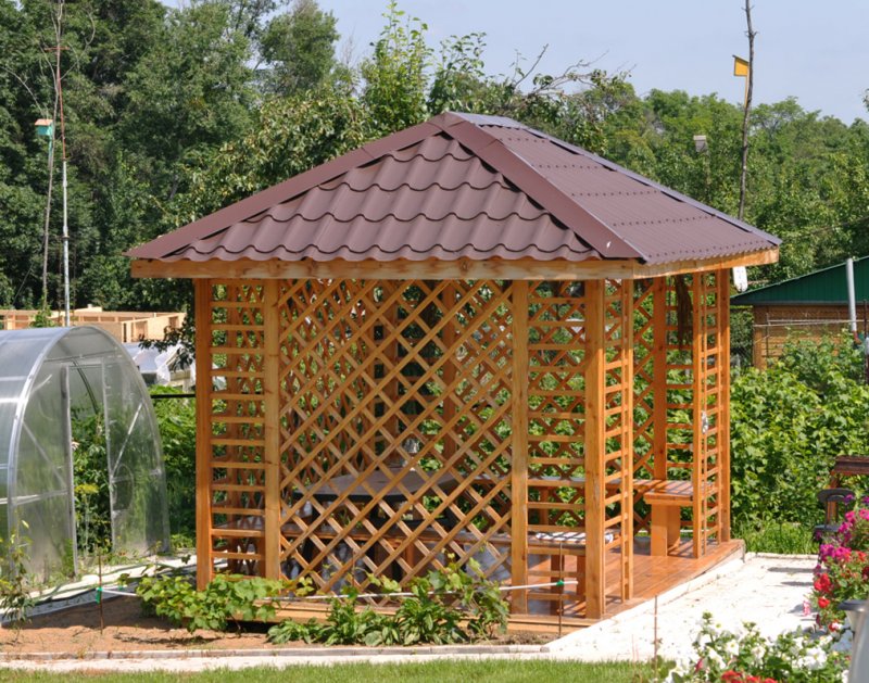Четырёхскатная крыша для беседки