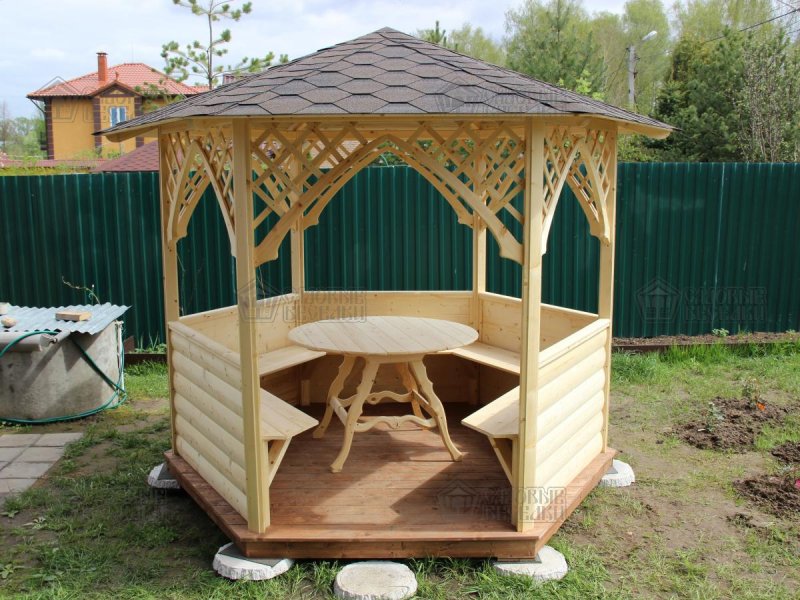 Беседка из бруса прямоугольная