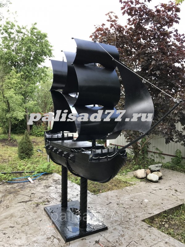 Кованый мангал корабль