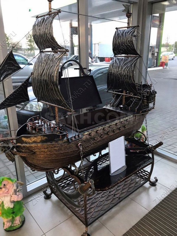 Кованые мангалы в виде корабля