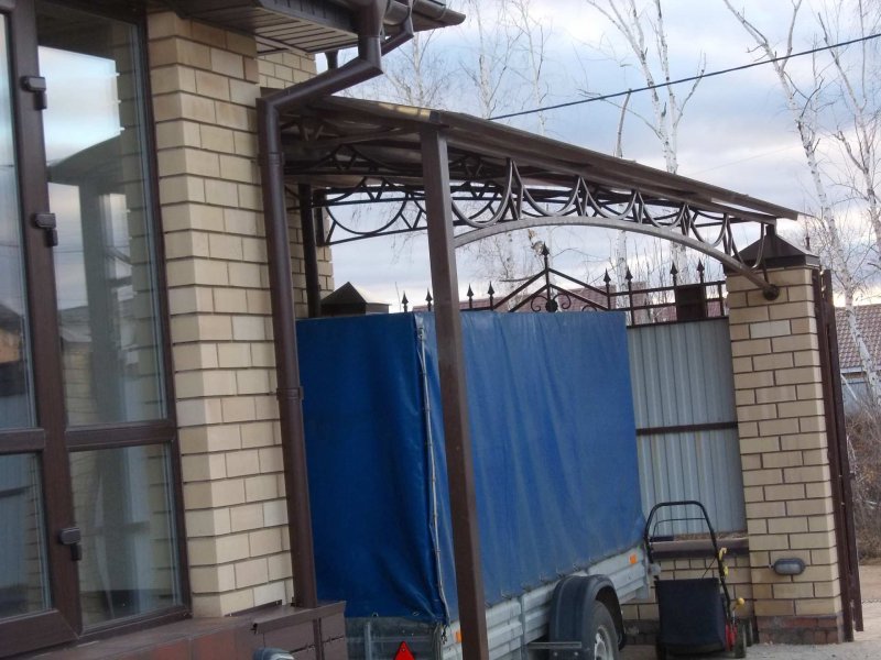 Навес стальной односкатный5х5