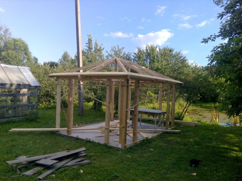 Беседки крашеные на даче