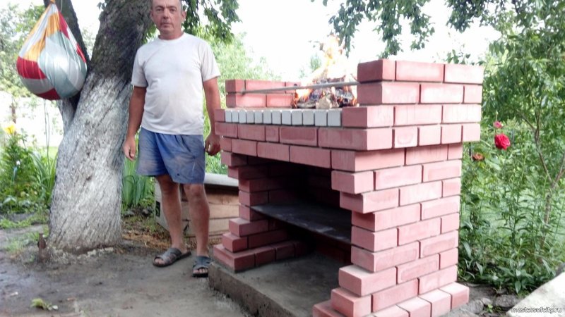 Мангал кирпичный вид пианино