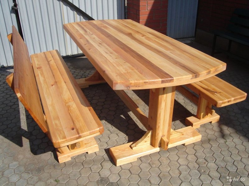 Столы и скамейки из дерева