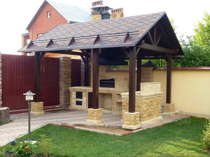 Беседка 5х6 с барбекю