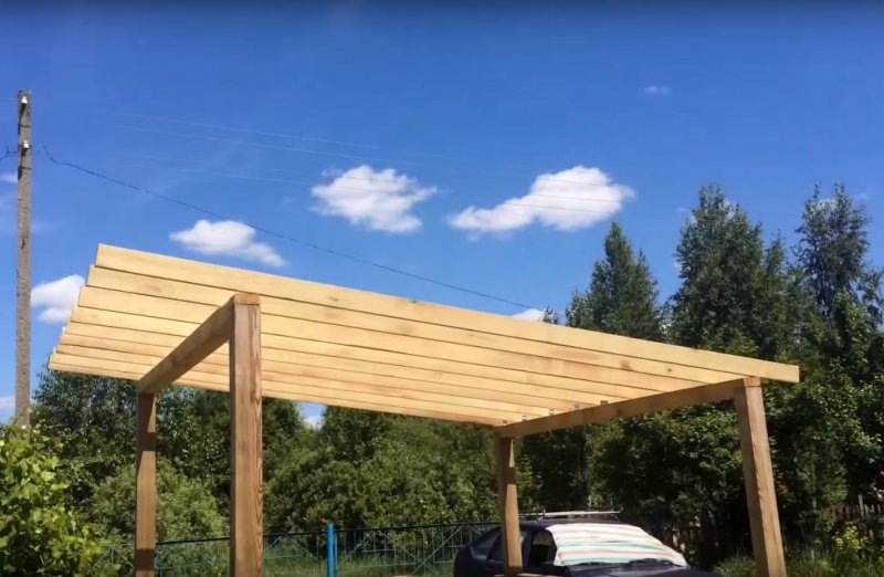 Беседка из бруса 150х150 с односкатной крышей
